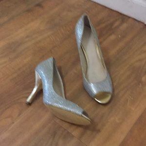 Silver and gold shoes